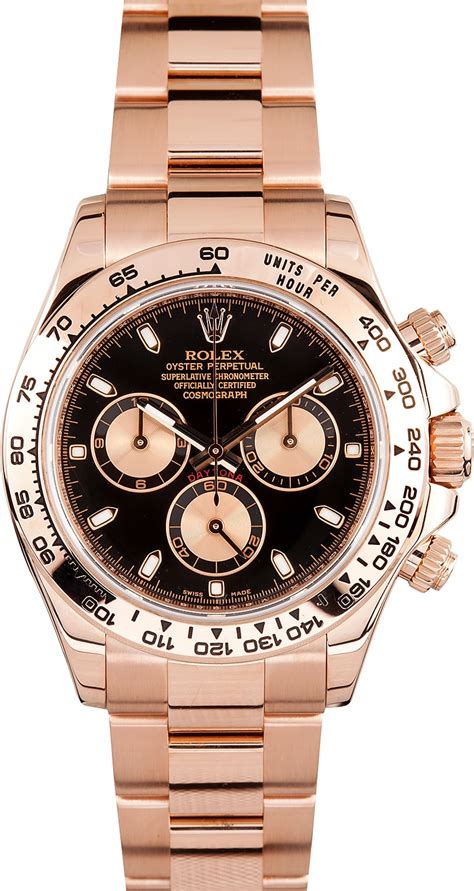 rolex daytona black gold|rolex daytona rose gold price.